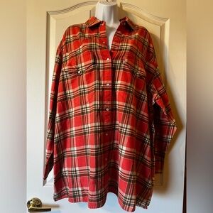 Levi's Red and Brown Plaid Shirt